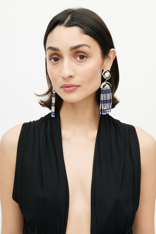 Chanel Gold 
Multicolour Beaded Tassel Earring