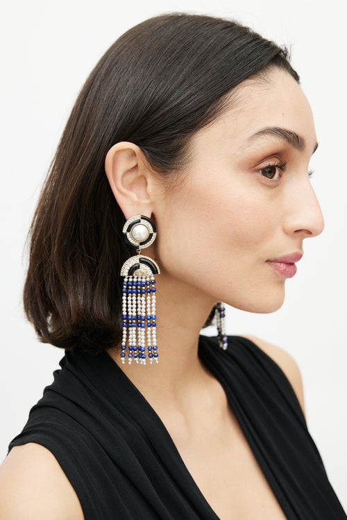 Chanel Gold 
Multicolour Beaded Tassel Earring