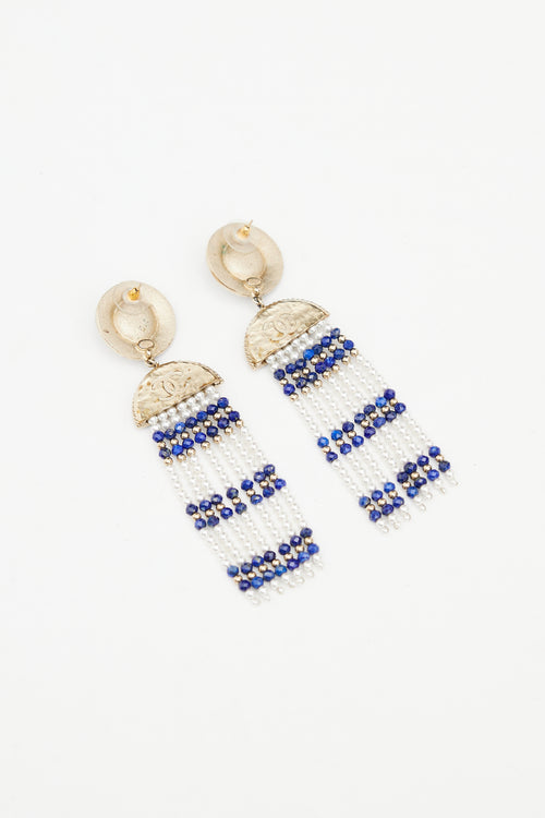 Chanel Gold 
Multicolour Beaded Tassel Earring