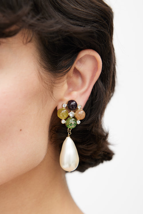 Chanel Gold 
Multicolour Pearl Jewel Drop Earring