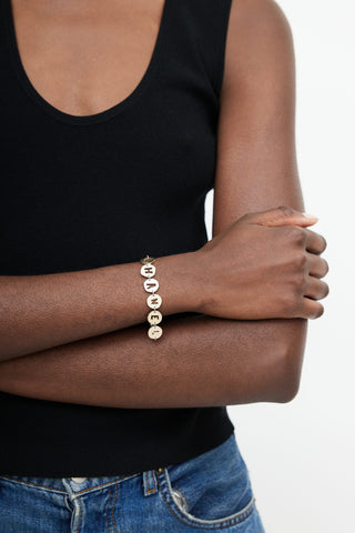 Chanel Gold 
Pearl Logo Bracelet