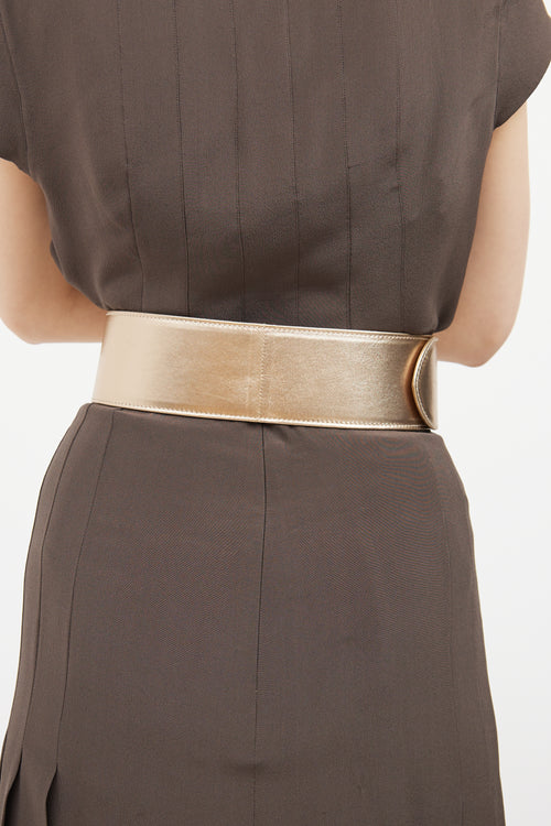 F/W 2007 Gold Leather Oversized Logo Belt