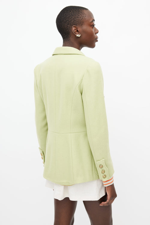 Chanel Green 
Gold Wool Jacket