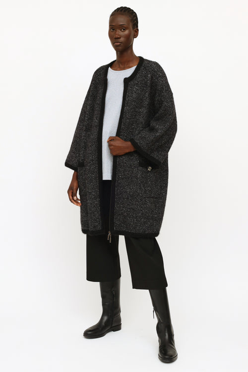 Chanel Dark Grey Oversized Cashmere Coat