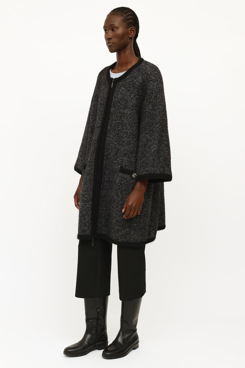 Chanel Dark Grey Oversized Cashmere Coat