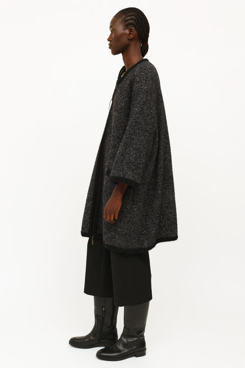 Chanel Dark Grey Oversized Cashmere Coat