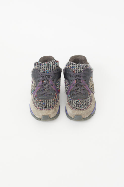 Chanel Grey 
Multicolour Tweed CC Sneaker