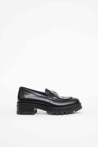 Chanel Leather CC Platform Logo Loafer