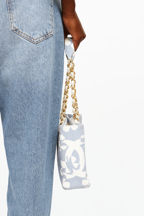 Light Blue 
White Clover Canvas Shoulder Bag