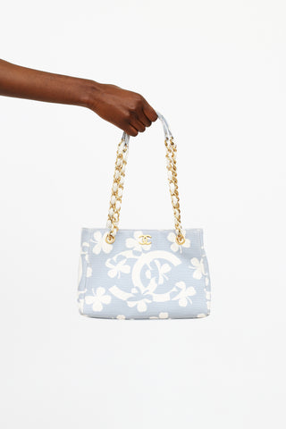 Light Blue 
White Clover Canvas Shoulder Bag