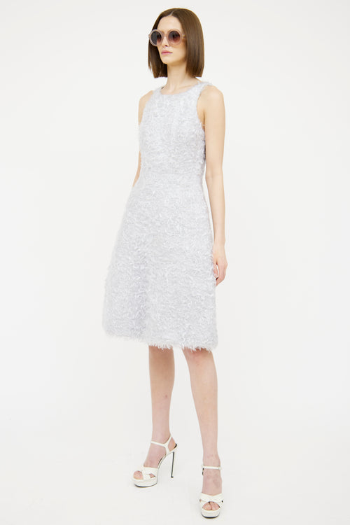 Chanel Grey Fuzzy Mohair Dress