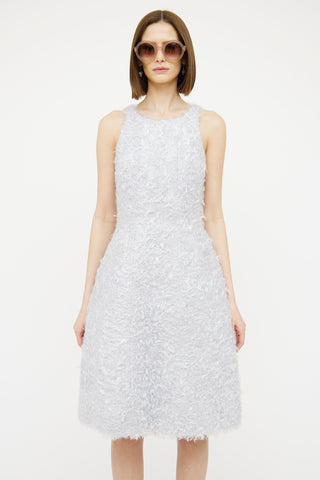 Chanel Grey Fuzzy Mohair Dress