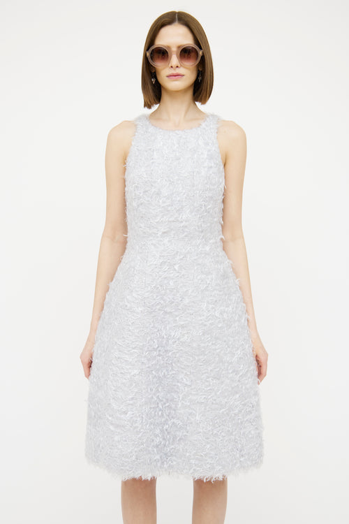 Chanel Grey Fuzzy Mohair Dress