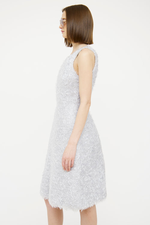 Chanel Grey Fuzzy Mohair Dress