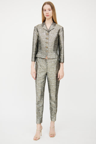 Chanel 2012 Silver 
Gold Woven Co-Ord Set