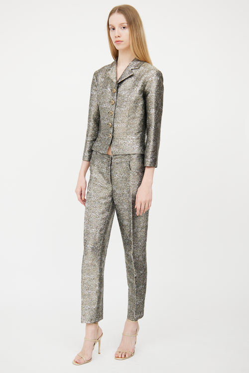 Chanel 2014 Silver 
Gold Woven Co-Ord Set