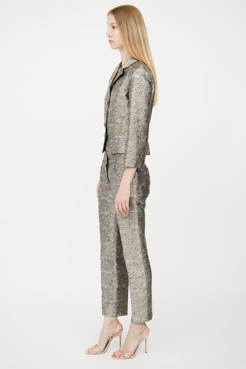 Chanel 2015 Silver 
Gold Woven Co-Ord Set