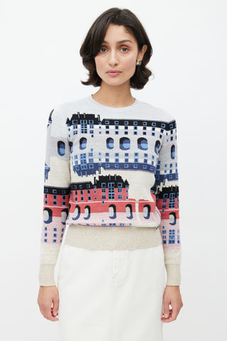 Chanel Multicolor Metallic Cashmere Graphic Knit Sweater