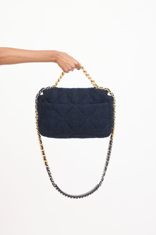 Chanel Navy Tweed Large 19 Handbag