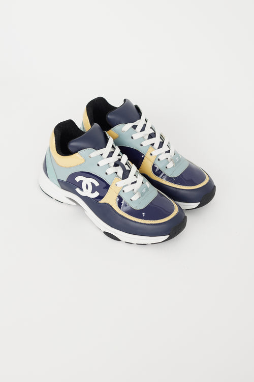 Chanel Navy 
Multi Patent Leather Sneaker