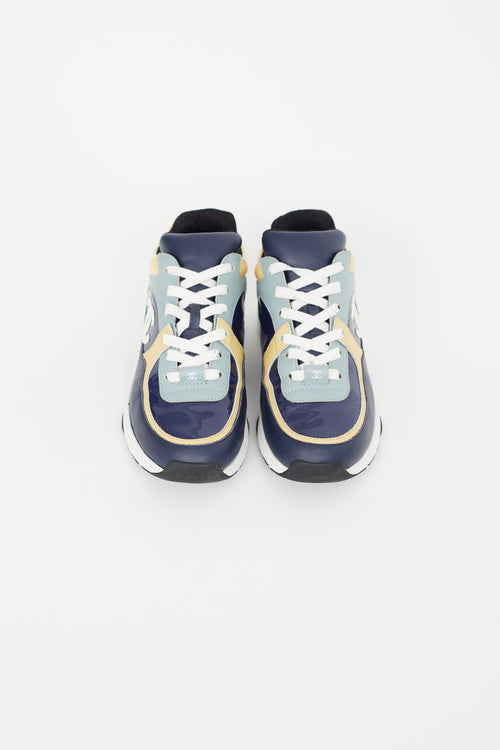 Chanel Navy 
Multi Patent Leather Sneaker