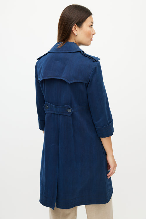 Chanel Navy Double Breasted Trench Coat