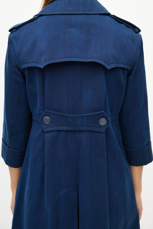 Chanel Navy Double Breasted Trench Coat