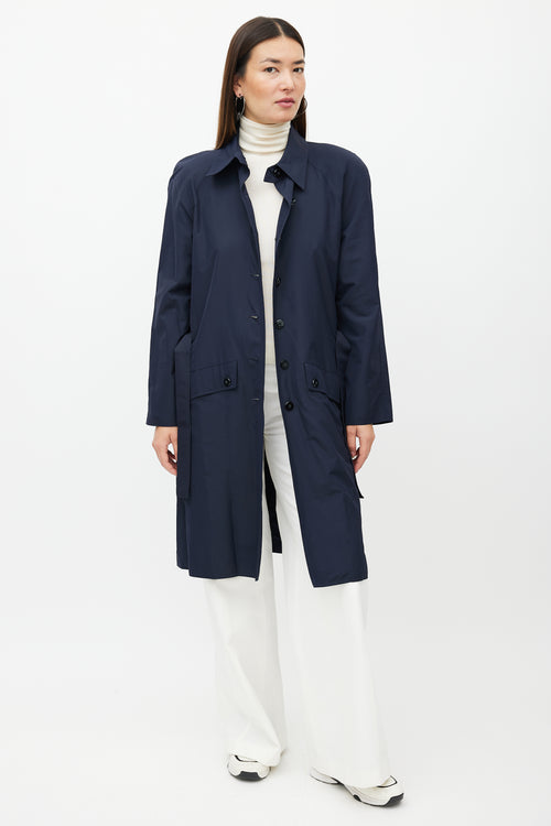 Chanel Navy Nylon Trench Coat