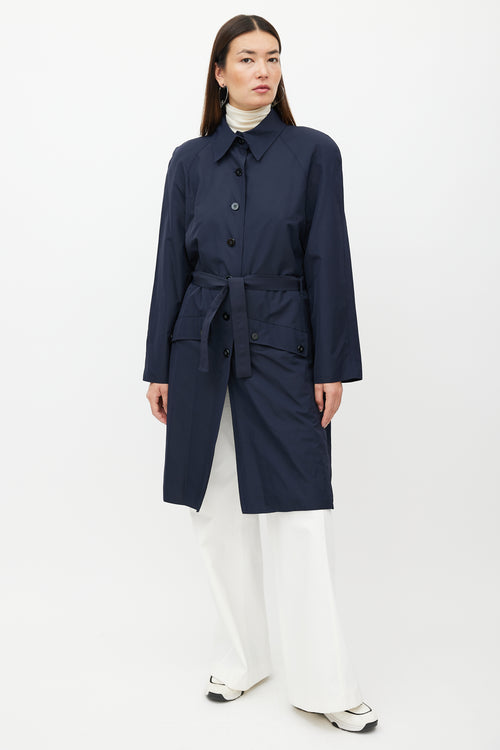 Chanel Navy Nylon Trench Coat