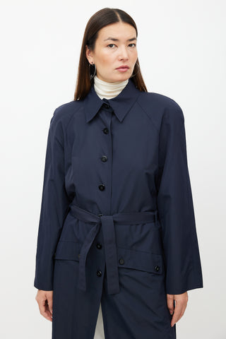 Chanel Navy Nylon Trench Coat