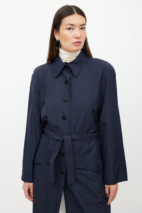 Chanel Navy Nylon Trench Coat