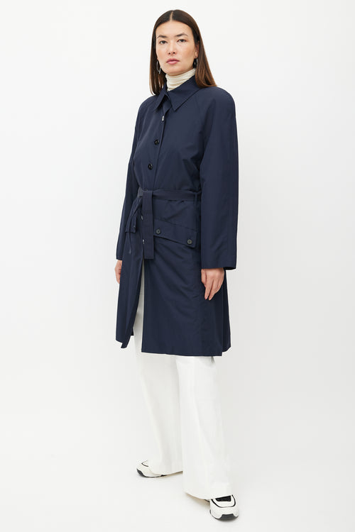 Chanel Navy Nylon Trench Coat