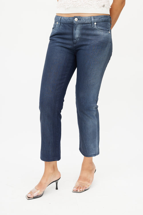 Chanel Navy 
Silver Slim Leg Jeans