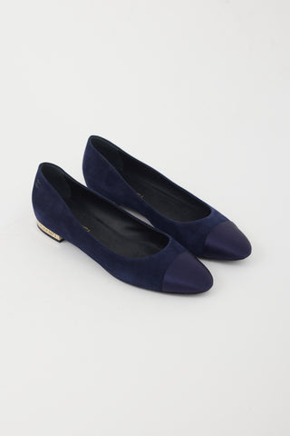 Chanel Blue Velvet 
Silk Flat