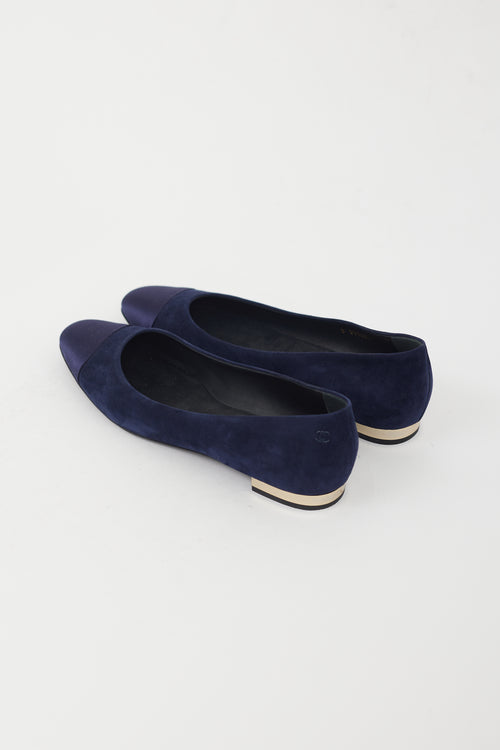 Chanel Blue Velvet 
Silk Flat