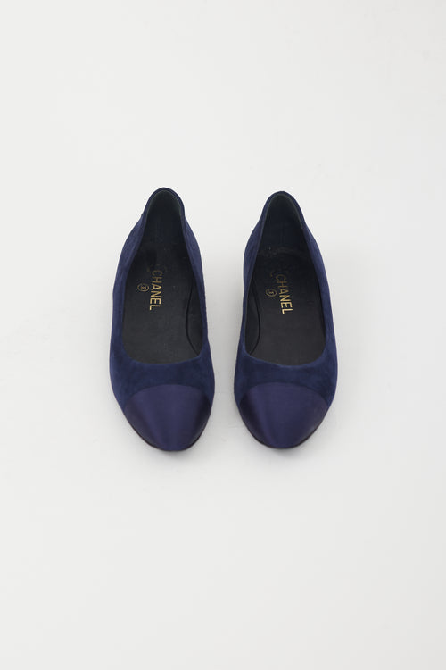 Chanel Blue Velvet 
Silk Flat