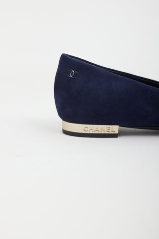 Chanel Blue Velvet 
Silk Flat