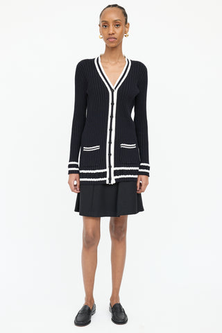 Chanel Striped Ribbed Cardigan