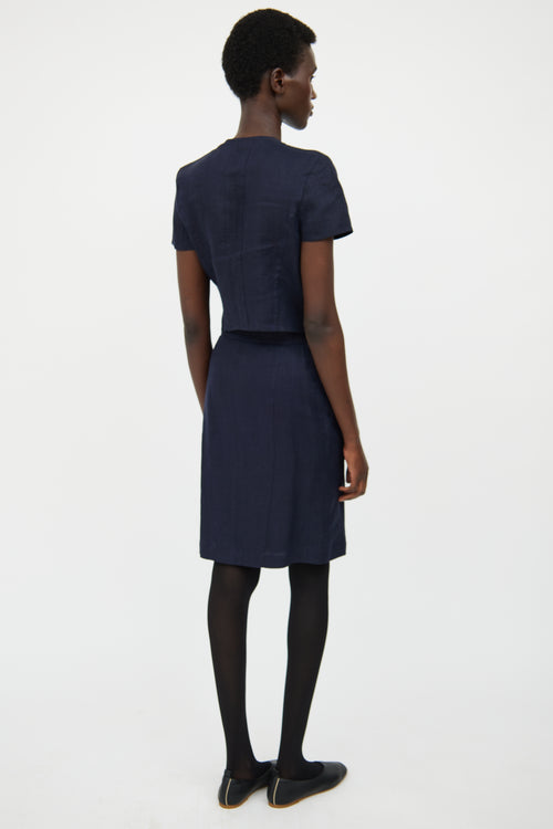 Chanel Navy Linen Skirt Co-Ord Set