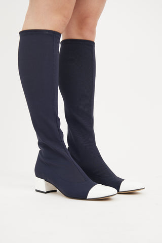 Carel Navy White Mesh 
Patent Boot