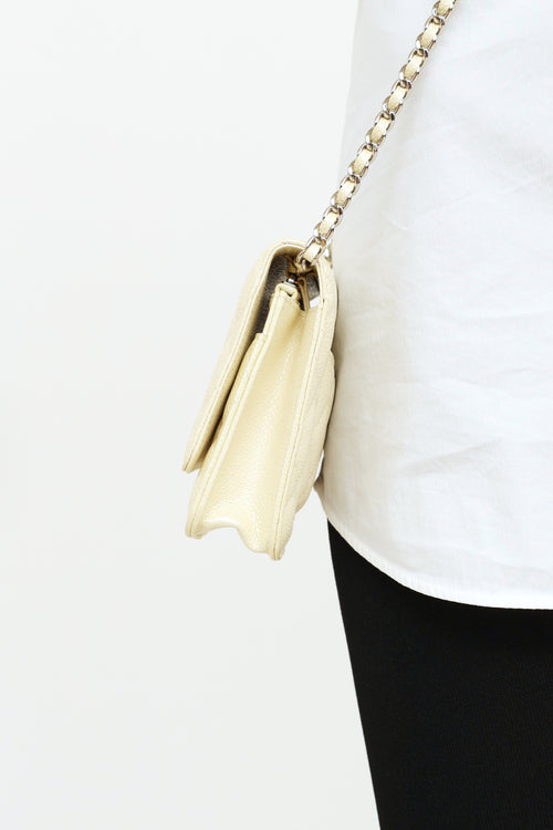 Chanel 2014/15 Cream Iridescent Caviar CC Wallet on Chain Bag