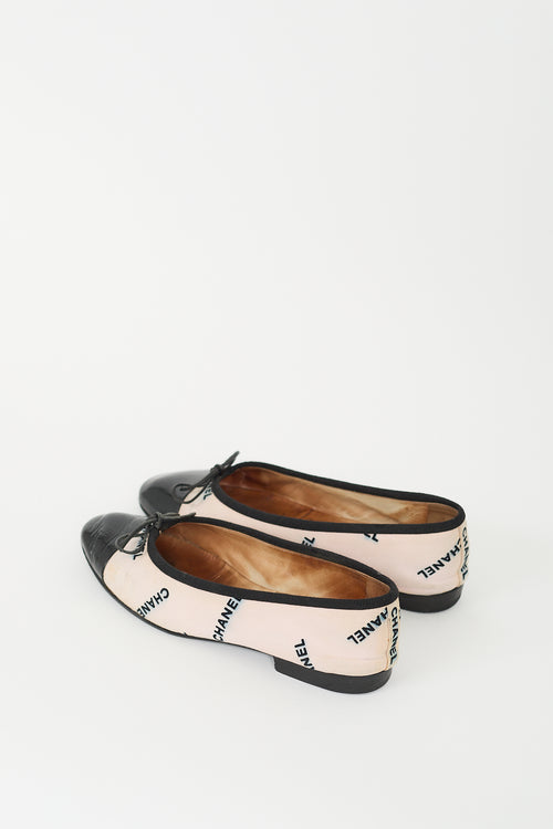 Chanel Light Pink 
Black Monogram Flat