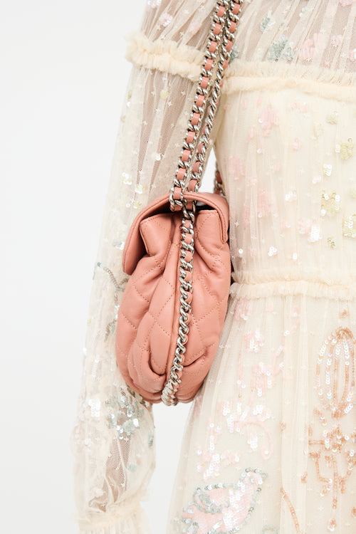 2011 Pink Leather Chain Around Bag