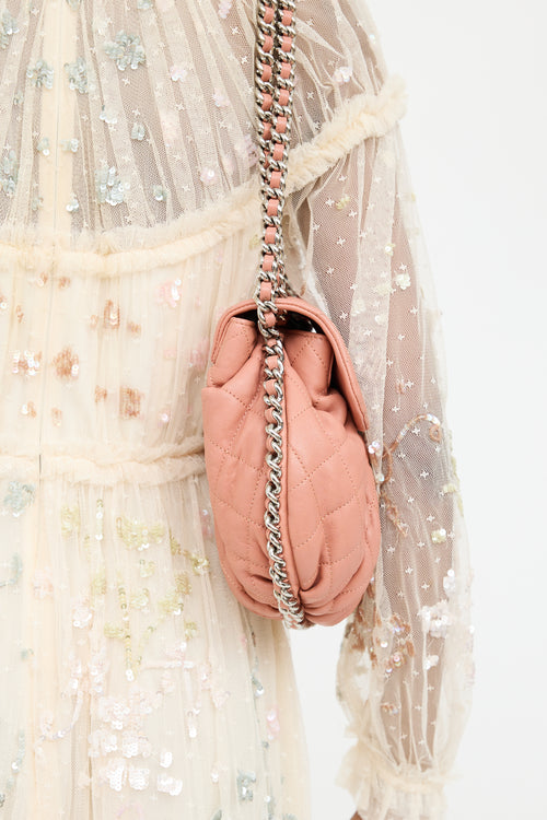 2011 Pink Leather Chain Around Bag