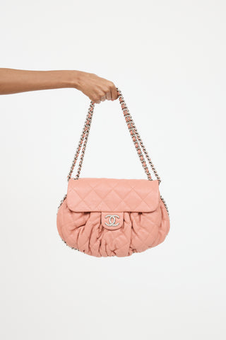 2011 Pink Leather Chain Around Bag