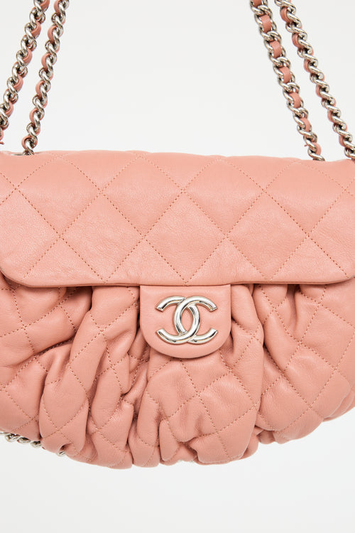 2011 Pink Leather Chain Around Bag