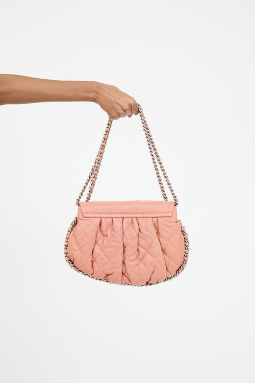 2011 Pink Leather Chain Around Bag