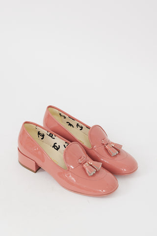 Chanel Pink Patent Leather Tassel Loafer