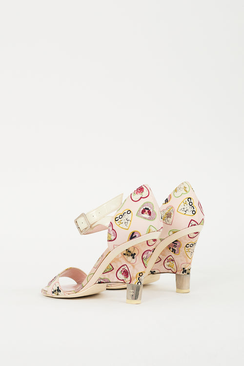 Chanel 2006 Chanel Pink Canvas Valentine Sandal