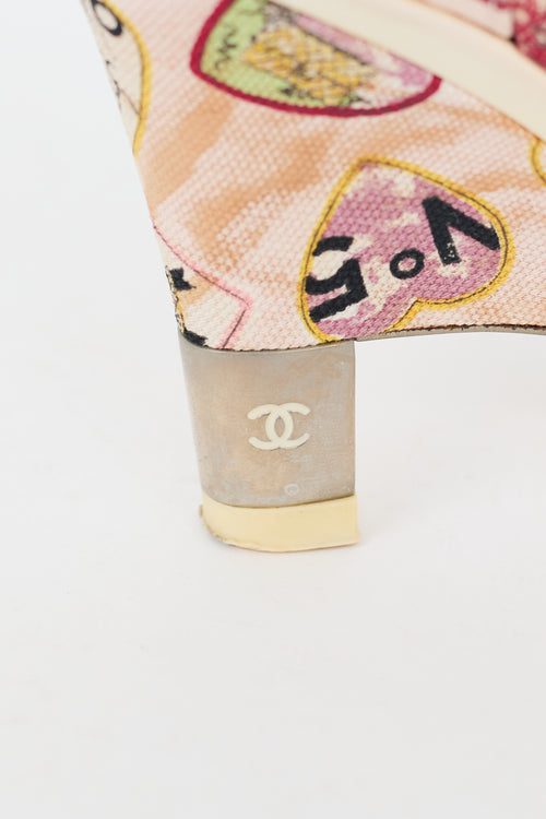 Chanel 2006 Chanel Pink Canvas Valentine Sandal